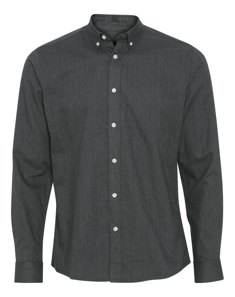 Basic Organic Flannel Shirt Charcoal